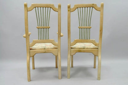 Vintage French Country Provincial Style Solid Wood Dining Room Chairs - Set of 6