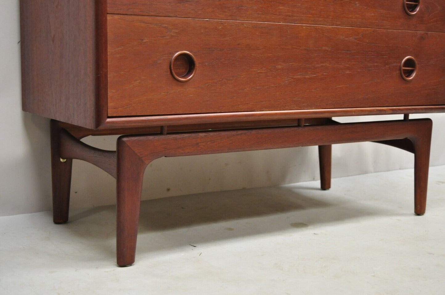 Mid Century Danish Modern Arne Hovmand Olsen MK Teak Drop Front Secretary Desk