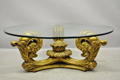 Francisco Hurtado Italian Spanish Hollywood Regency Gold Giltwood Coffee Table