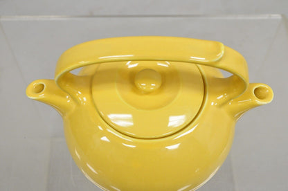 Vintage Invento Products Hall China Yellow Art Deco Twin Spout Divided Tea Pot