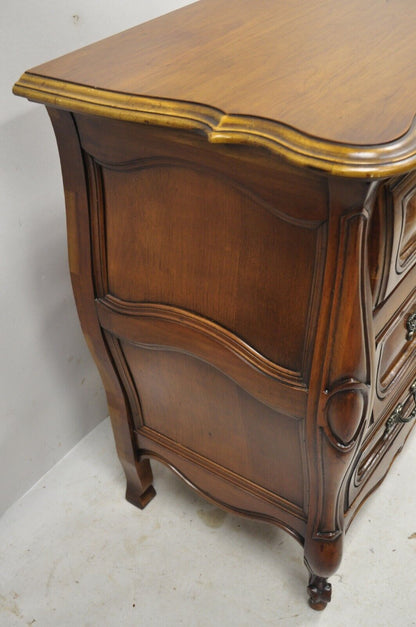 French Provincial Louis XV Country Sienna Cherry Bombe Commode Chest Dresser