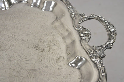 Vintage Sheridan Victorian Scalloped Silver Plated Serving Platter Tray