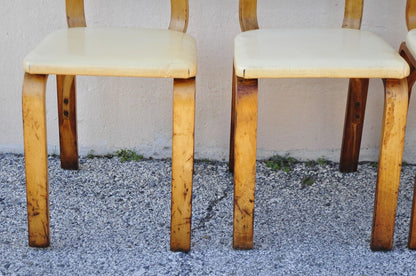 Vintage Thonet Bentwood Dining Chairs with Beige Vinyl Seats - Set of 4