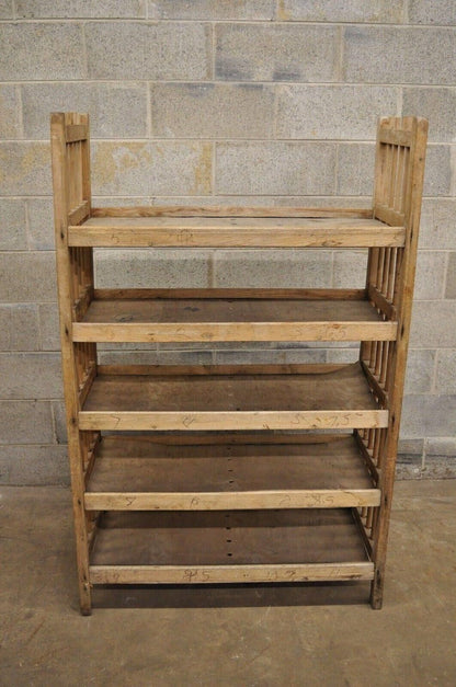 Vintage Wooden Industrial 5 Shelf Shoe Drying Rack Steampunk Bookcase Stand