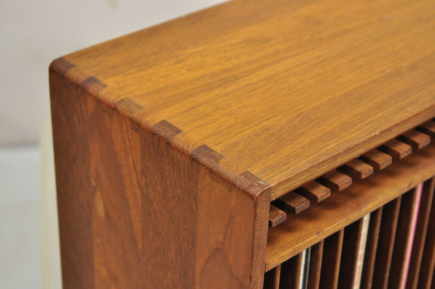 Vintage Kalmar Teak Wood Mid Century Modern 20 Slot CD Rack Holder Organizer