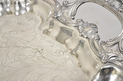 Vintage SBEP Victorian Baroque Style Silver Plated Serving Platter Tray