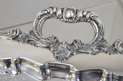 Antique WSB English Victorian Heavy Silver Plated Ornate Serving Platter Tray