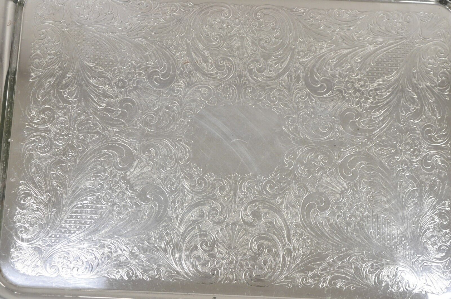 Vintage Sheffield Victorian Ornate Silver Plated Serving Platter Tray