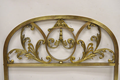 Antique French Victorian Solid Brass Patinated Leafy Scrollwork Twin Bed Frame