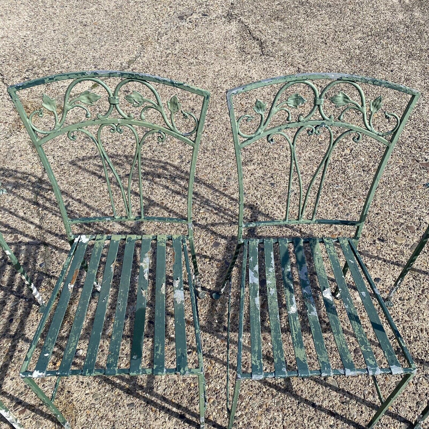 Vintage Salterini Leaf Vine Patio Garden Dining Set Glass Oval Table - 5 Pc Set