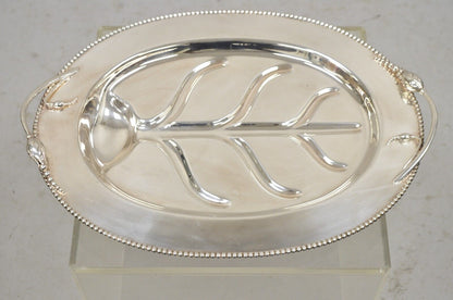 Vtg LBS Co English Art Nouveau Meat Cutlery Silver Plated Serving Platter Tray