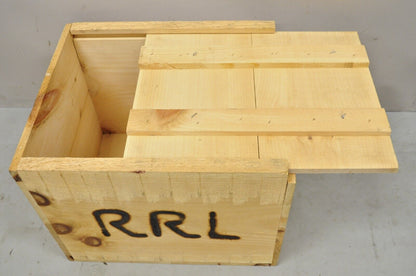 RRL Wooden Sliding Lid Crate Ralph Lauren? Perishable Burn Mark Storage Box