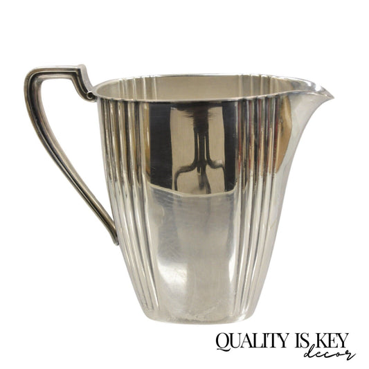 Vintage English Art Deco Silver Plated Open Water Pitcher