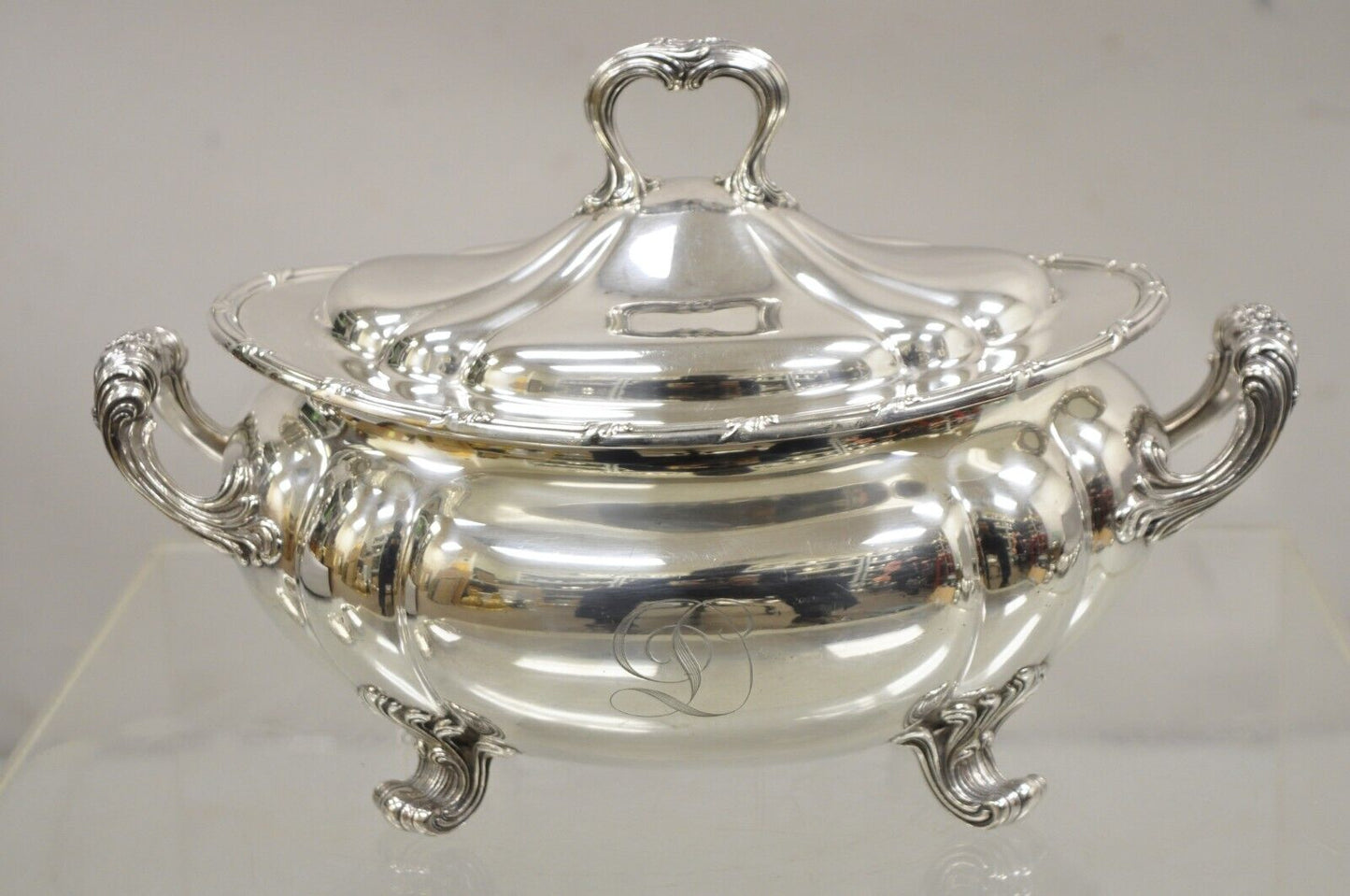 Antique Gorham 01121 1904 6 Pints Victorian Silver Plated Lidded Soup Tureen