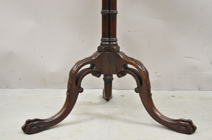 Vintage Imperial Mahogany Georgian Style Pedestal Base Tea Table Side Table