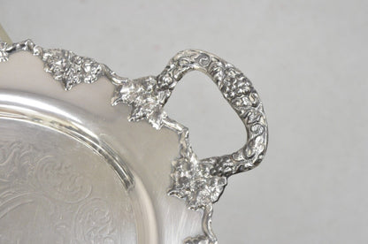 Vintage Crescent 1082 Victorian Style Silver Plated Oval Serving Platter Tray