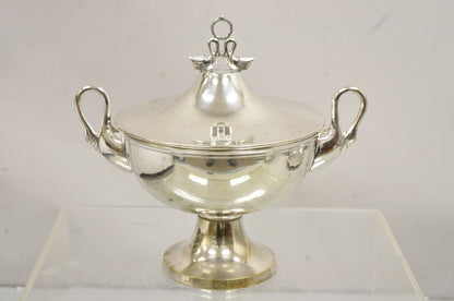 Vintage Loving Swans Victorian Style Silver Plated Covered Lidded Soup Tureen