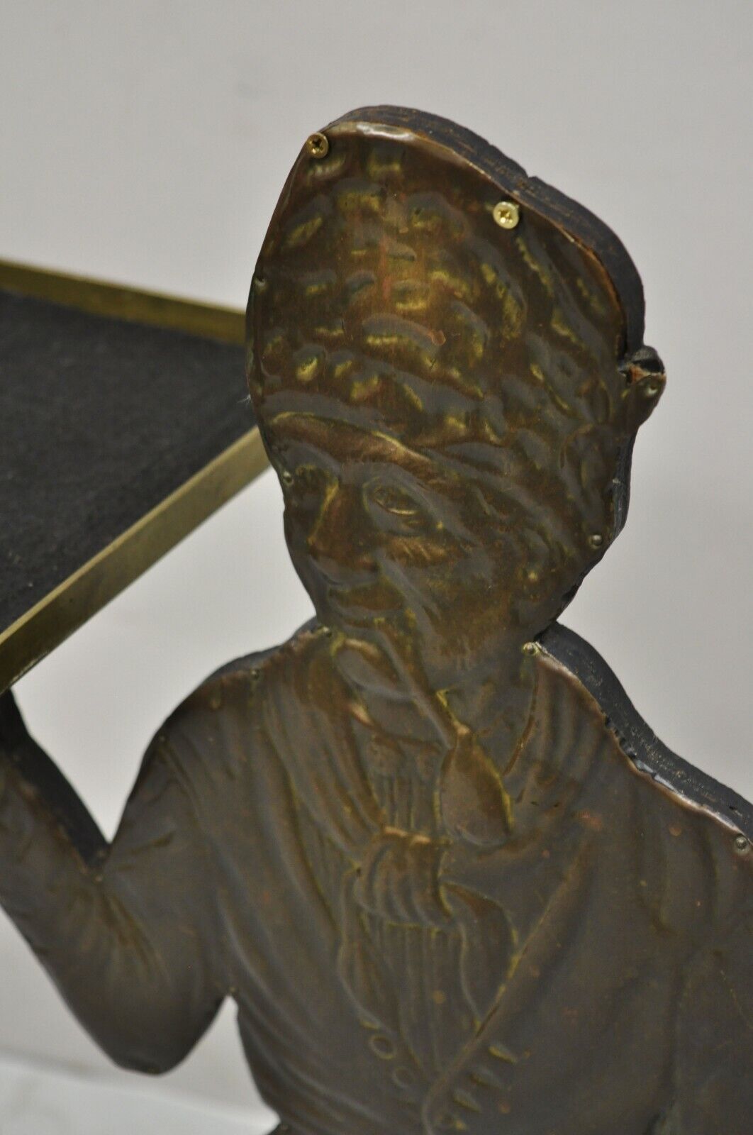 Vintage Copper Dutch Man Figure Entry Hall Key Change Dish Stand Holder