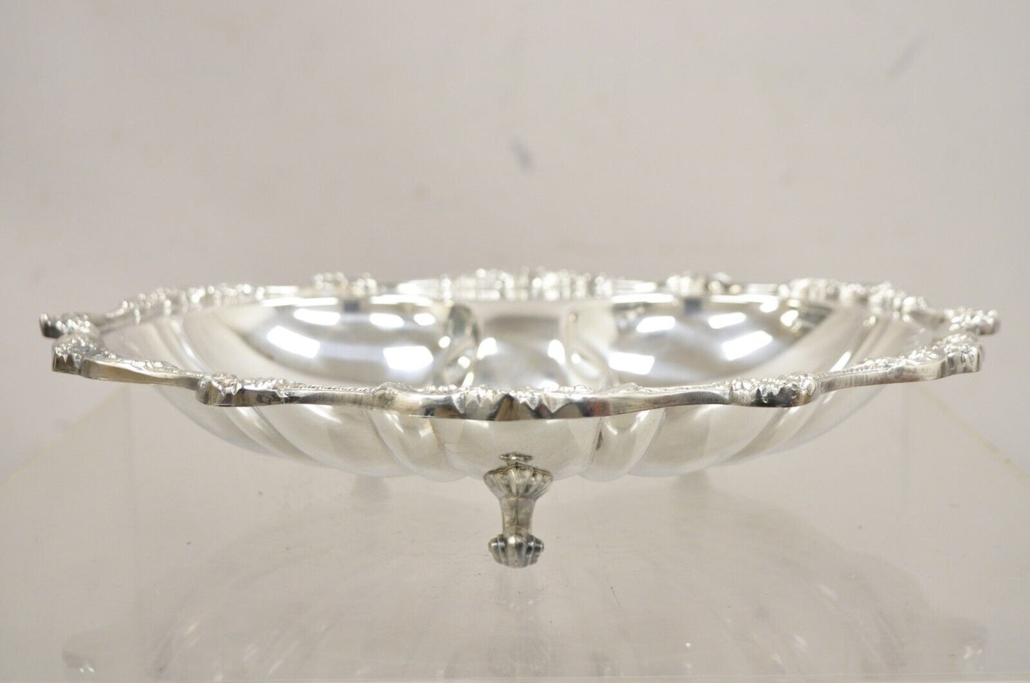 Vintage Old English Silver Plate by Poole 5033 Clam Shell Serving Dish Bowl