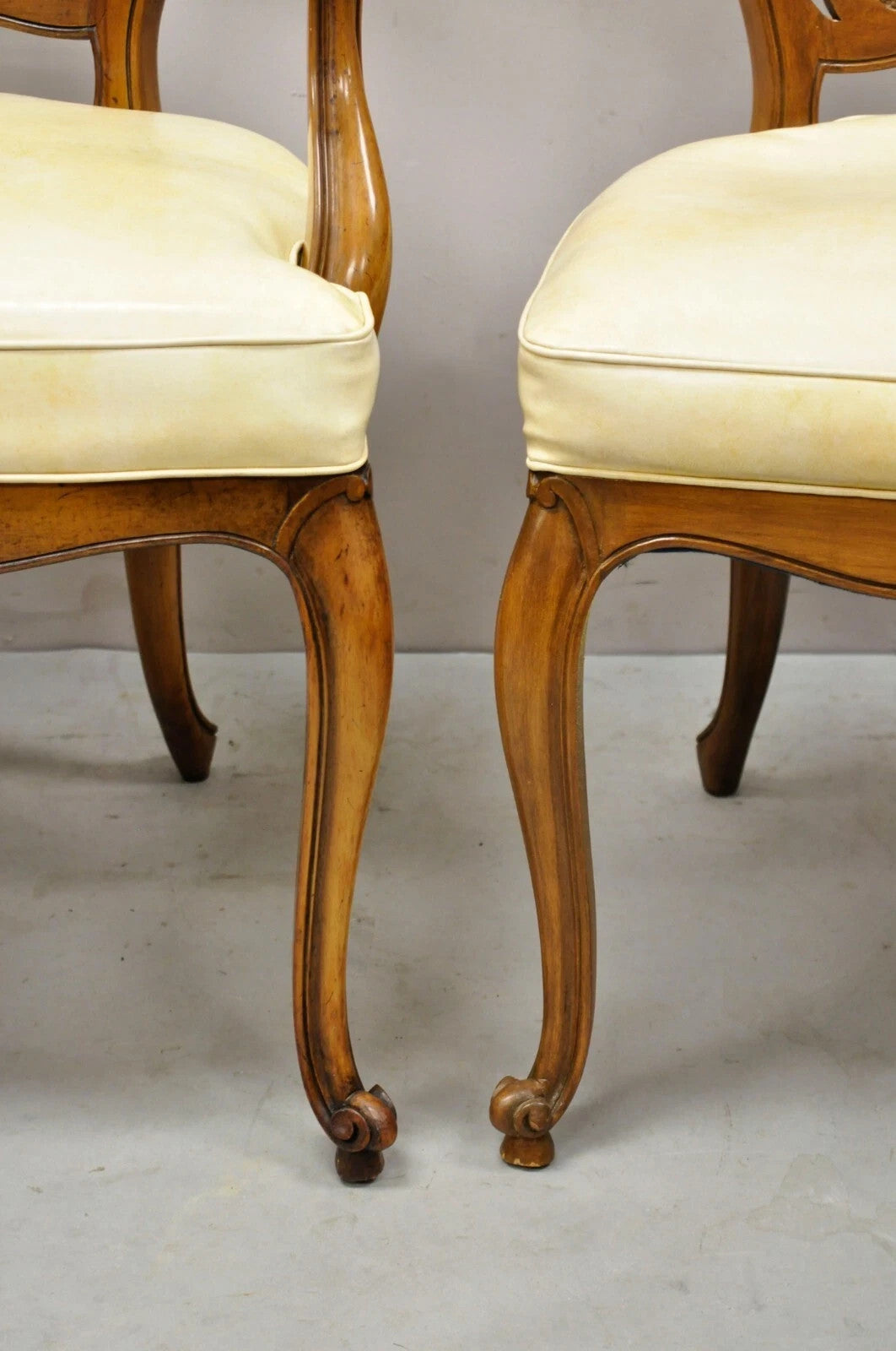 French Provincial Hollywood Regency Pretzel Cane Back Dining Chair - Set of 8