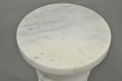 Vintage Italian Classical White Marble Column Form Round 32" Pedestal Bust Stand