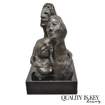 Sheryl C. Benjamin "The Family" Modern Abstract Cast Bronze Figure Sculpture