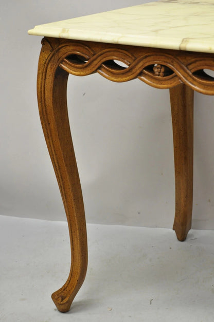 Vintage Hollywood Regency Provincial Pretzel Twist Marble Resin Side End Table