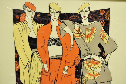 Large Vintage 1975 Polycast Acrylic Vogue Womens Fashion Retro Wall Art