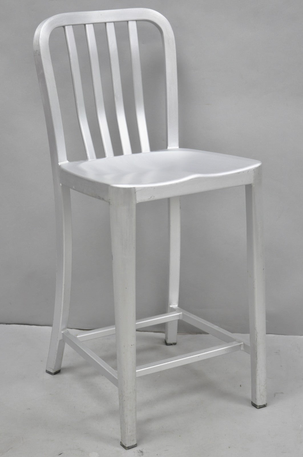 Art Deco Navy Style Aluminum Metal 24" Counter Stool Barstool Chair - Set of 4