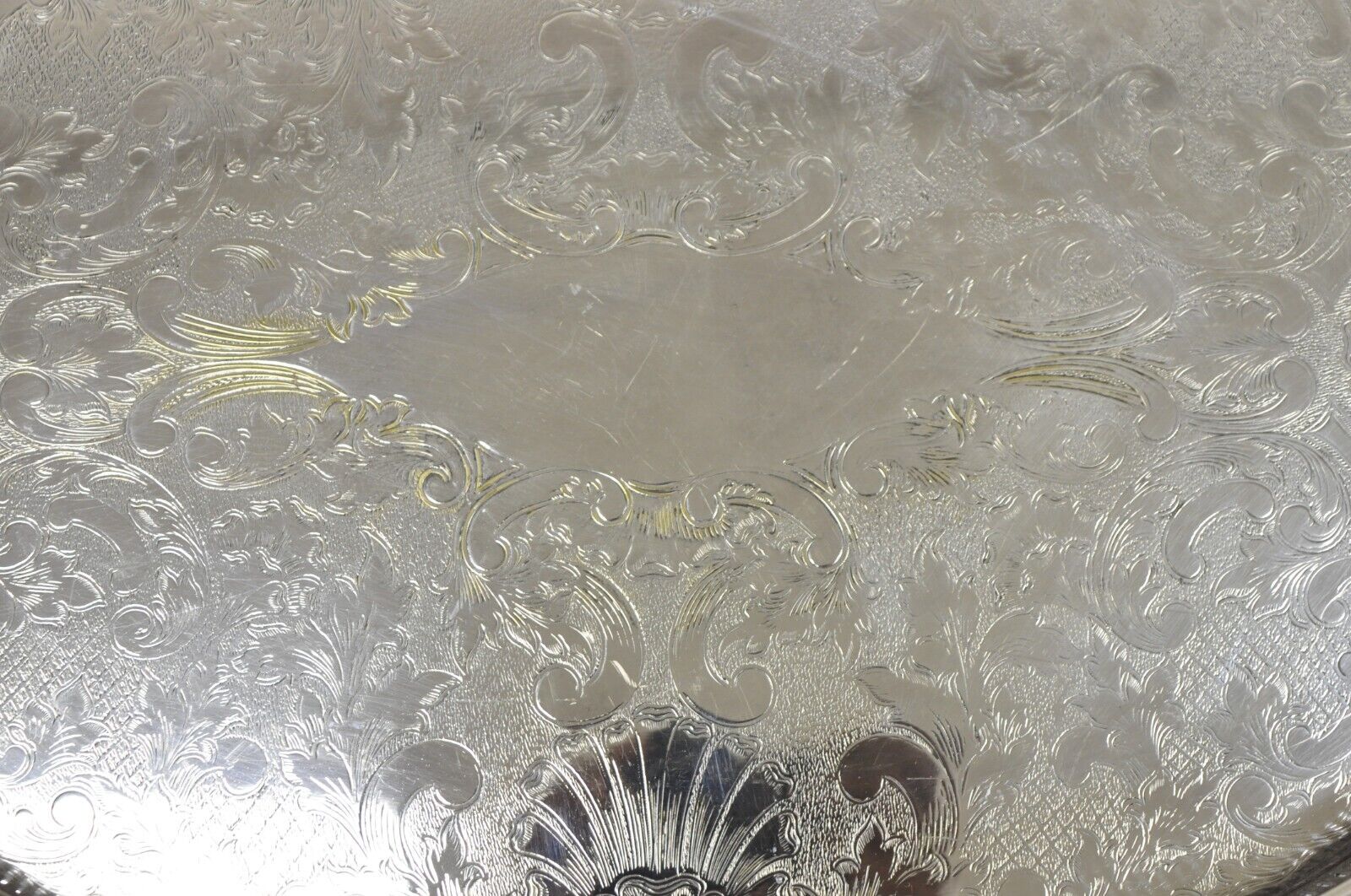 Vintage Sheffield England Victorian Style Oval Platter Tray w/ Raised Gallery