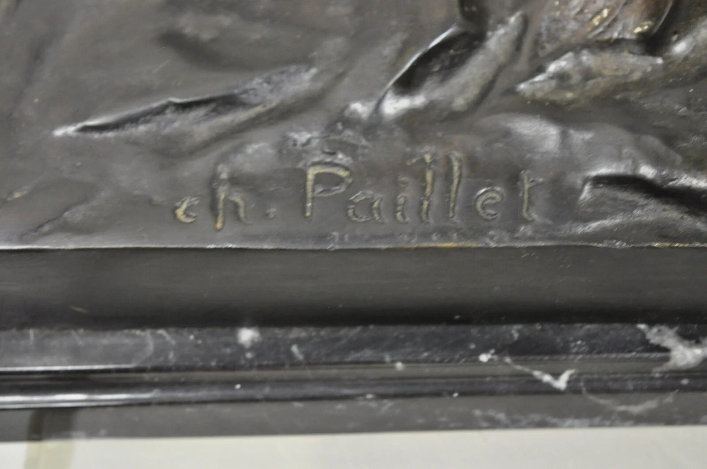 "Walking Deer" Bronze Stag Statue Sculpture on Marble Base After Charles Paillet