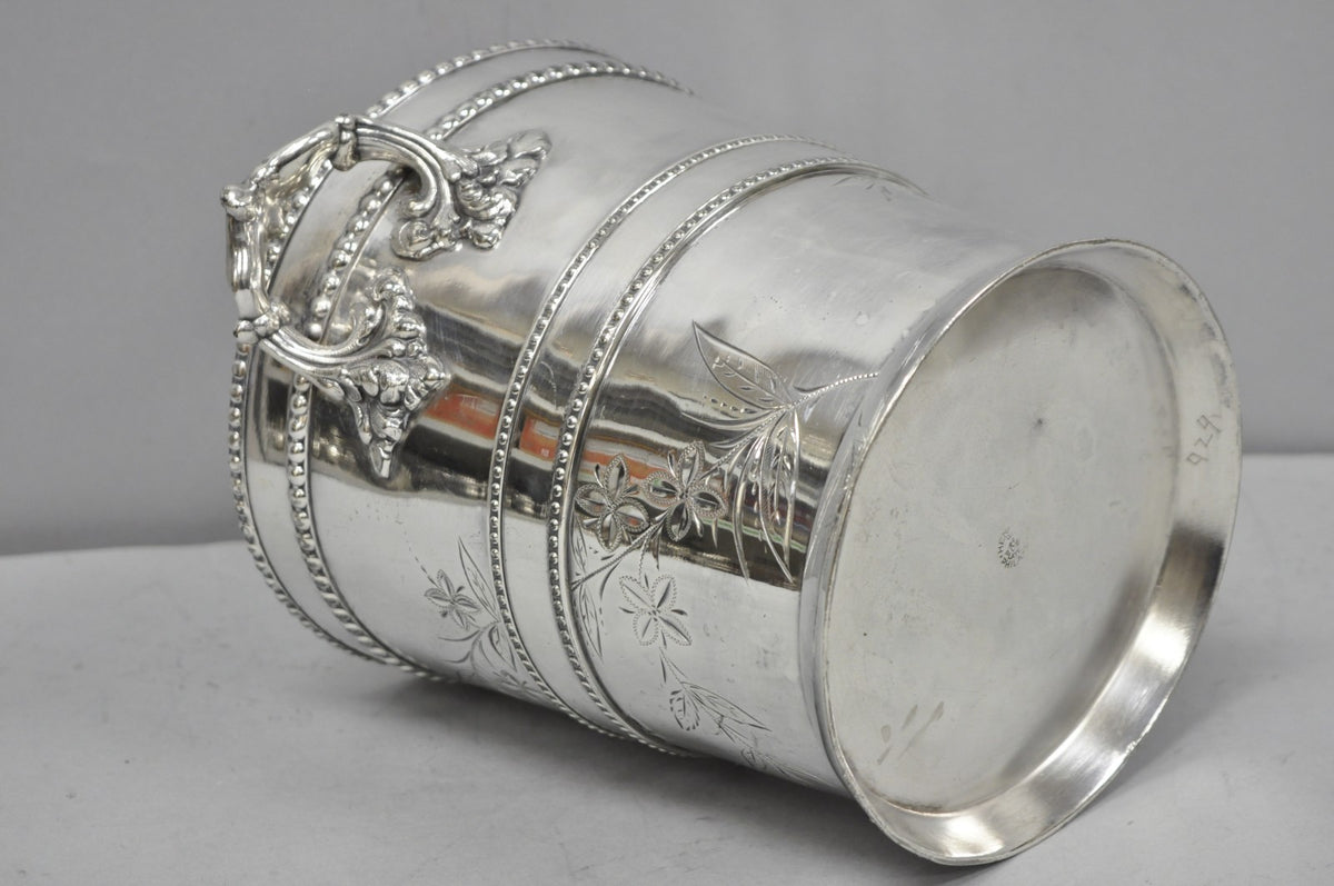 Victorian Henry Hicks Silver Plated S Monogram Champagne Chiller Wine Ice Bucket
