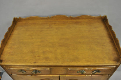 Vintage French Country Provincial Walnut Fruitwood Tall Chest Dresser Cabinet