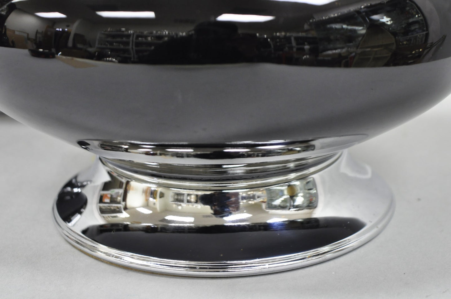 Vintage Mid Century Modern Black Glazed Ceramic & Chrome Table Lamps - a Pair