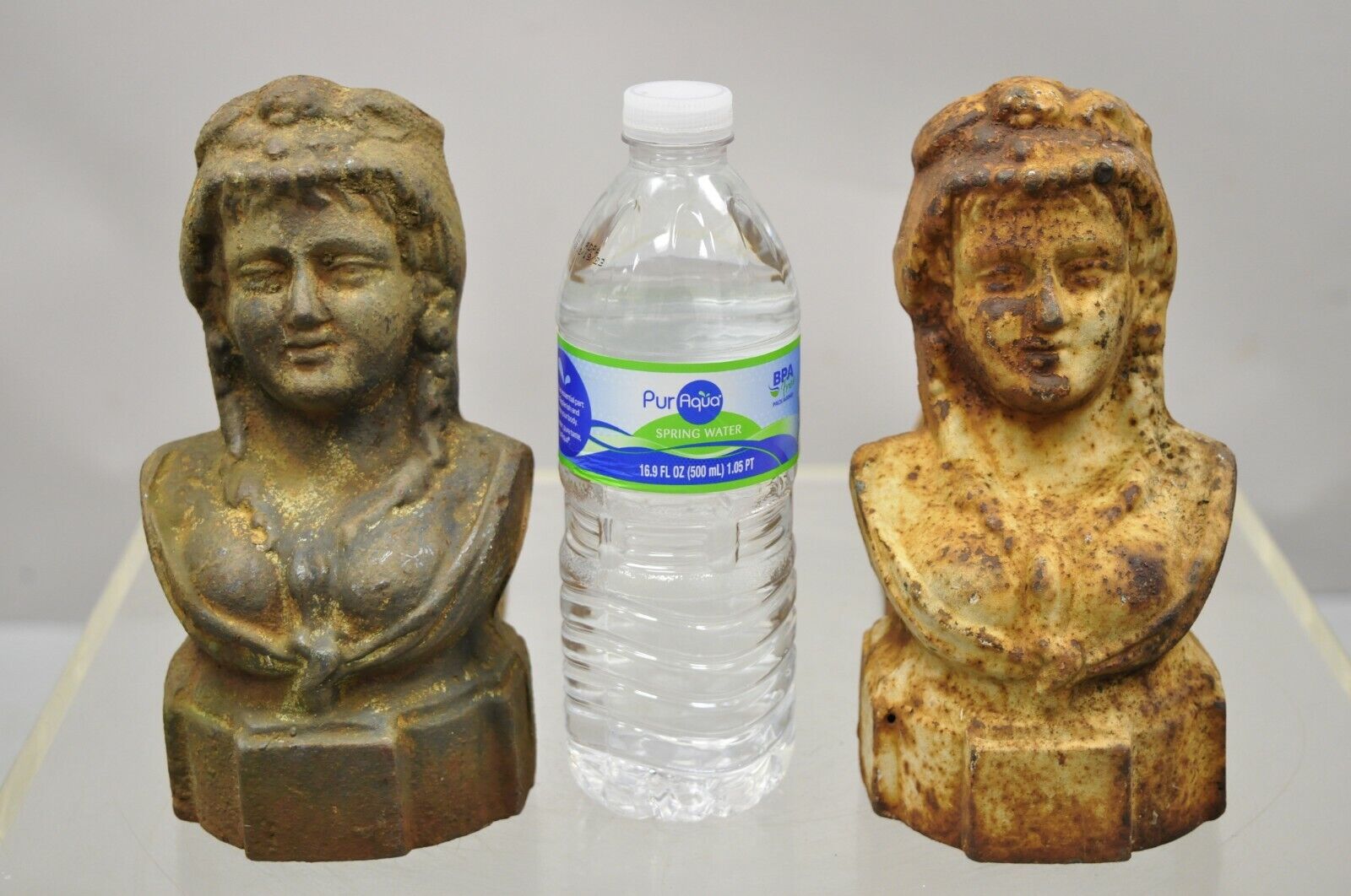 Cast Iron French Victorian Style Figural Women Bust Maiden Form Boot Scraper (B)