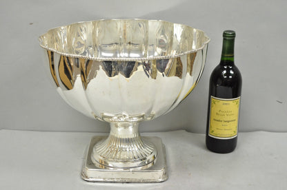 Regency Style Silver Plated Scalloped Pedestal Punch Bowl Champagne Ice Bucket