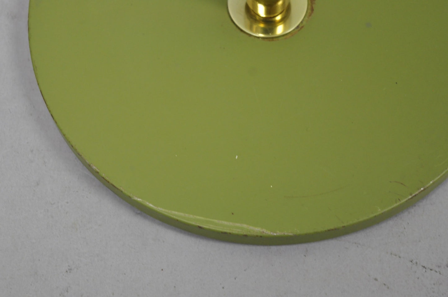 Vintage Mid Century Modern Avocado Green Adjustable Flying Saucer Floor Lamp
