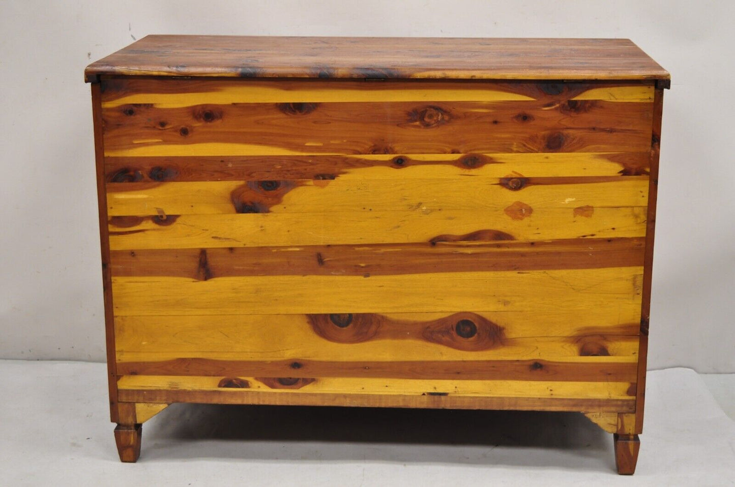 Vintage Lewis & Conger Pine Wood Cedar Lined Blanket Chest Of Drawers Dresser