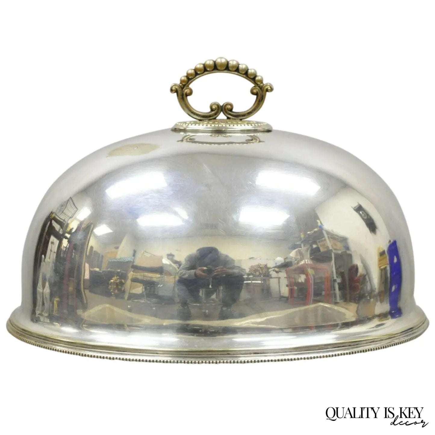 Antique English Sheffield Regency Silver Plated Meat Dish Serving Cover Dome Lid