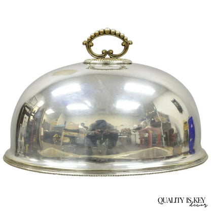 Antique English Sheffield Regency Silver Plated Meat Dish Serving Cover Dome Lid