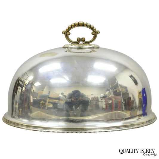 Antique English Sheffield Regency Silver Plated Meat Dish Serving Cover Dome Lid