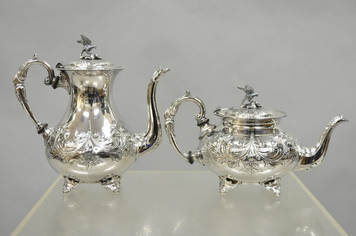 Antique John Turton Sheffield England Victorian Silver Plated Tea Set - 7 Pc Set