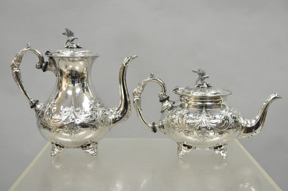 Antique John Turton Sheffield England Victorian Silver Plated Tea Set - 7 Pc Set