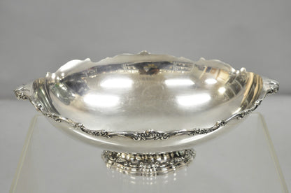 Vintage Victorian Silver Plated Oval Pedestal Centerpiece Fruit Bowl By Lunt
