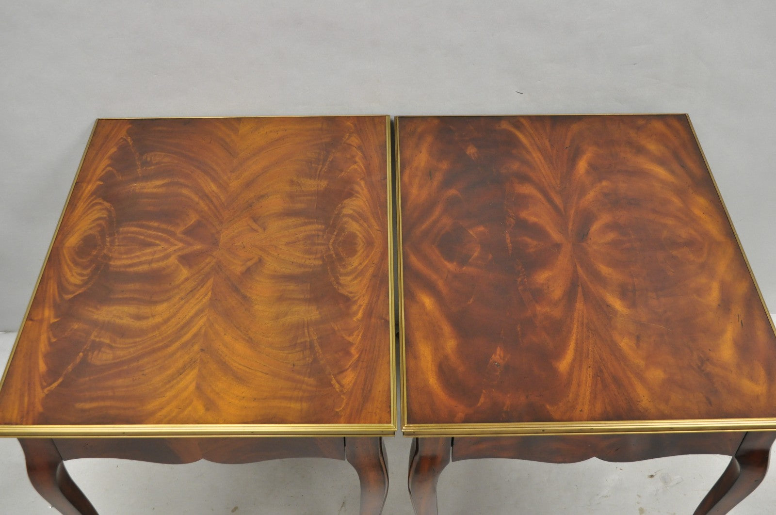 Ralph Lauren Noble Estate French Louis XV Mahogany One Drawer End Table - a Pair