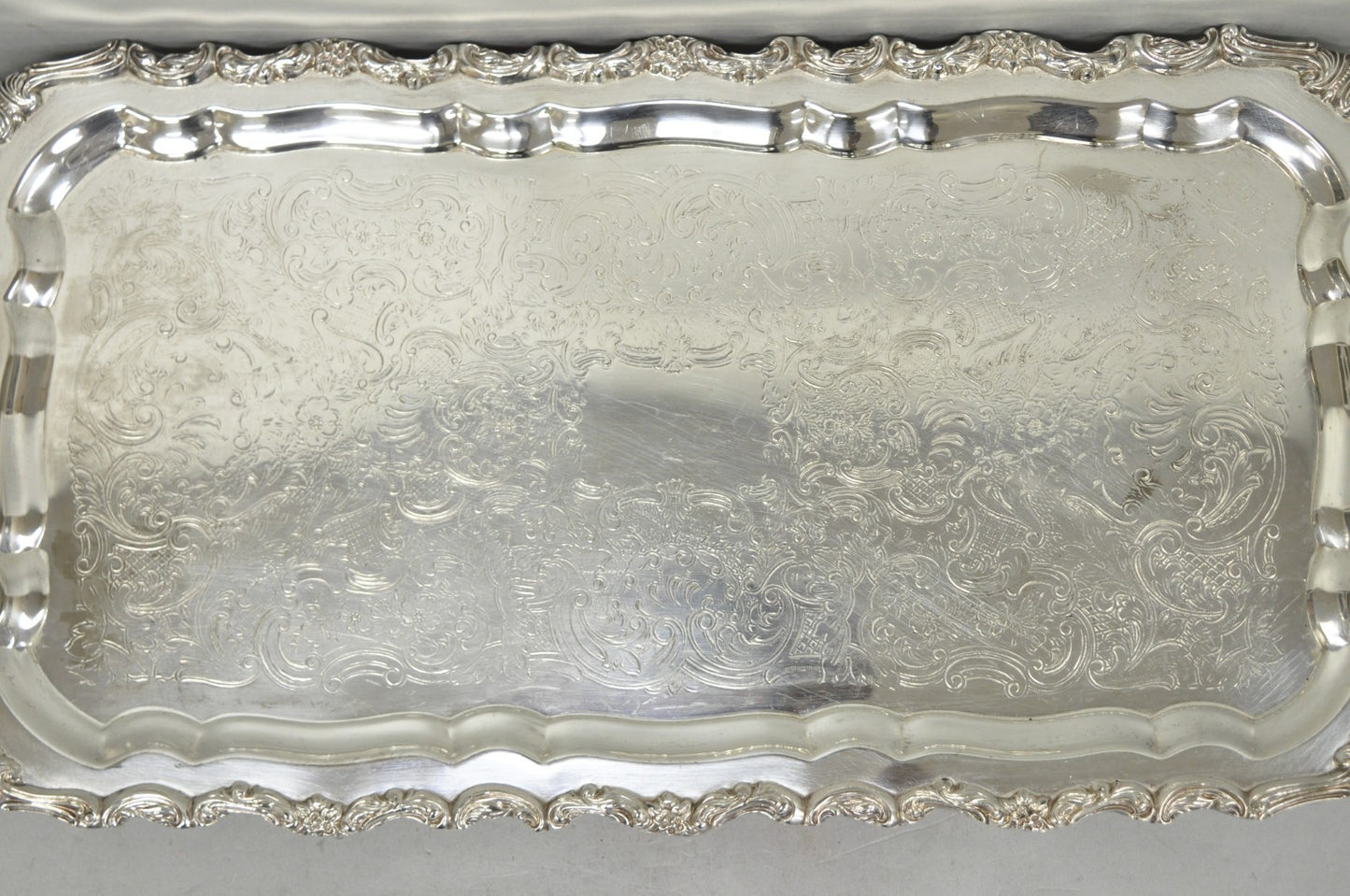 Vintage Taunton Statehouse Victorian Silver Plated Narrow Serving Platter Tray