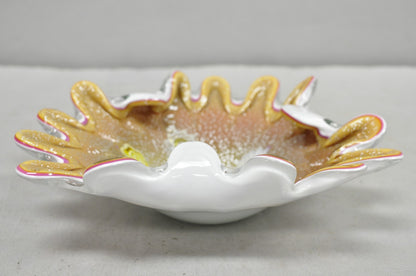 Vintage Murano Italian Art Glass Millefiore Clam Shell Candy Dish Bowl (B)