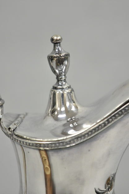 Antique English Victorian Silver Plated Floral Repousse Coffee Pot Teapot