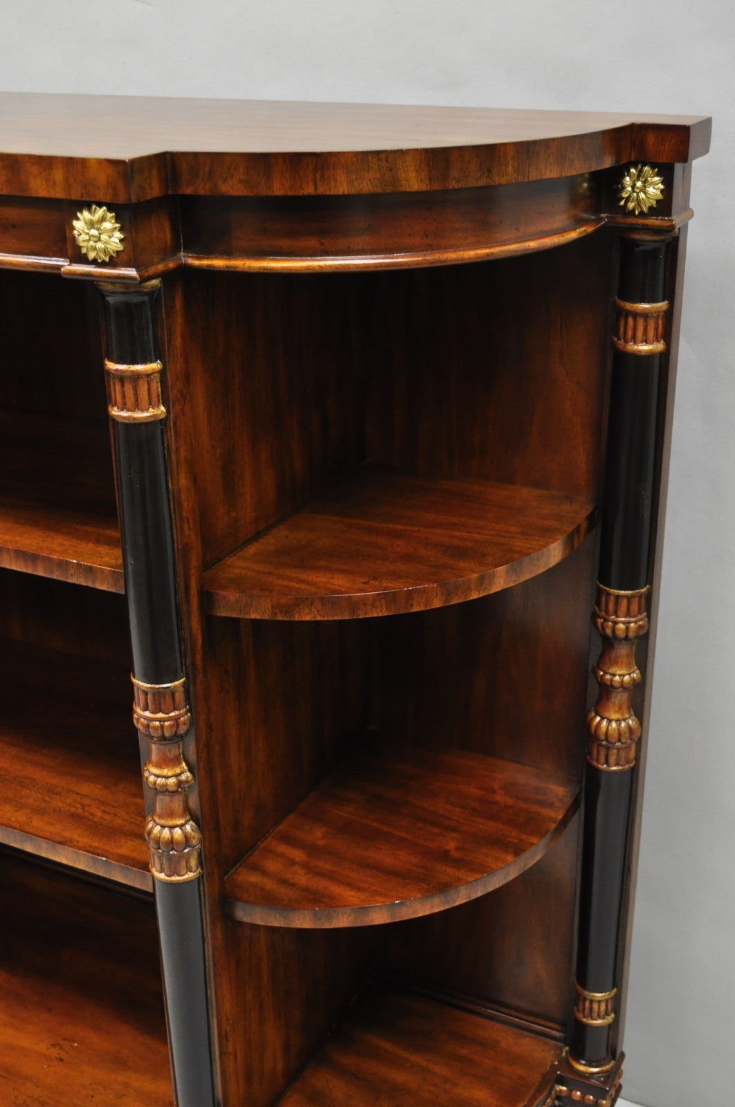 Maitland Smith French Empire Regency Style Mahogany Console Table Bookcase Curio