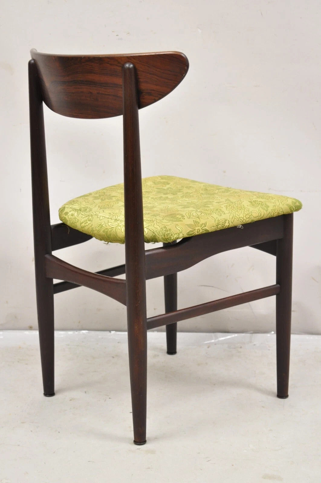 Vintage Dyrlund Mid Century Danish Modern Rosewood Curved Back Dining Side Chair